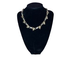 Vintage 1980s Gold-Tone Necklace with emerald cut detail.